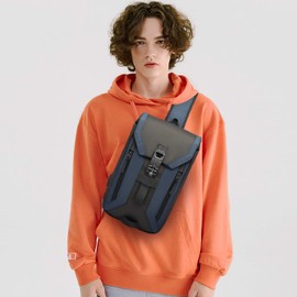 FANDARE Anti-Theft Chest Bag, Sling Bag with USB Shoulder Bag, Men's Large Capacity Crossover Bag, Shoulder Bag for School, Outdoor Sports, Hiking, Cycling, Mountaineering, Travel, Durable Polyester,