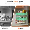 Sevenblue 4-Pack Magnetic Spice Rack for Refrigerator with Hooks, Green