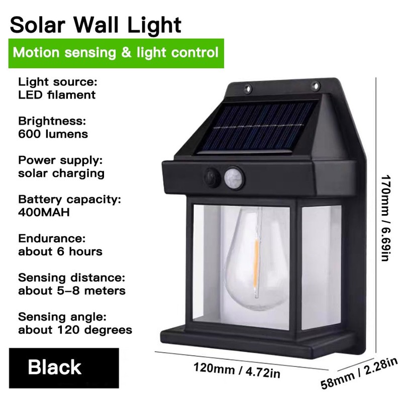 OUGETHER Solar Wall Lights Outdoor, Wireless Dusk to Dawn Porch