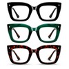 Hubeye 3 Pack Oprah Style Reading Glasses Oversized Readers Blue