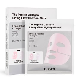 COSRX Pink Peptides Collagen Lifting Glow Hydrogel Face Masks Skincare 3 EA, Collagen Face Mask, Travel Essentials, Overnight Face Mask, Korean SkinCare