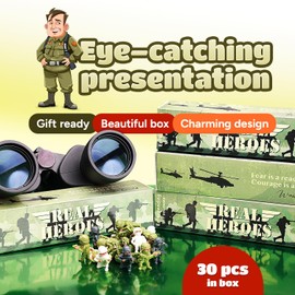 Entervending - Figura de acción para hombres del ejército – Juguetes pequeños soldados en caja de regalo – 30 piezas de juguete soldado del ejército – Juguetes militares – Juguete para hombres del