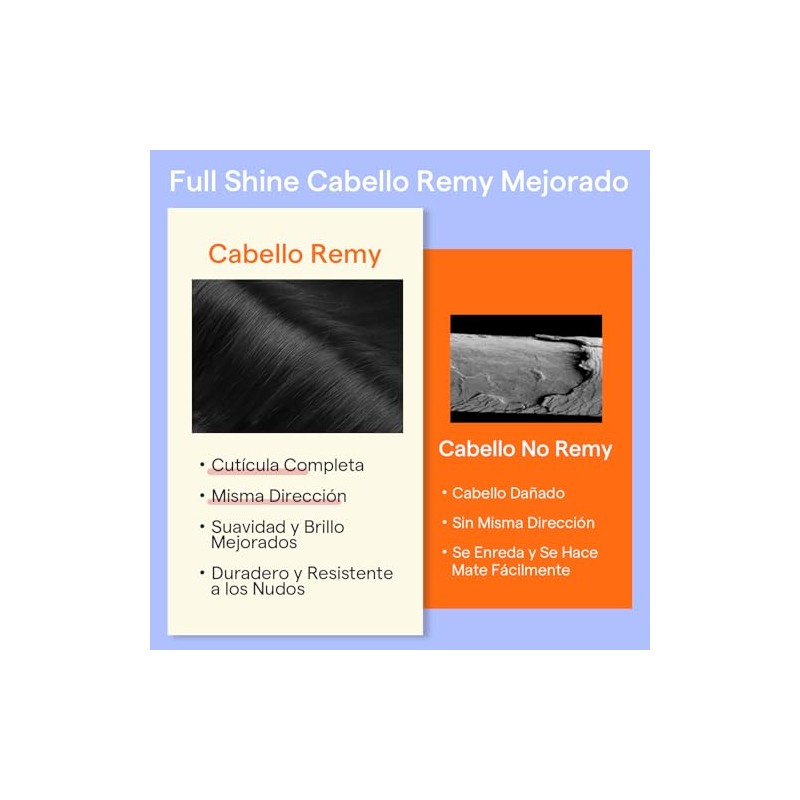 Full Shine Extensiones de Cabello con Clip Rubio y Negro