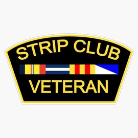 HOF Trading Strip Club Veteran Vinyl Sticker Waterproof Decal Laptop Wall Window Bumper Sticker 5"