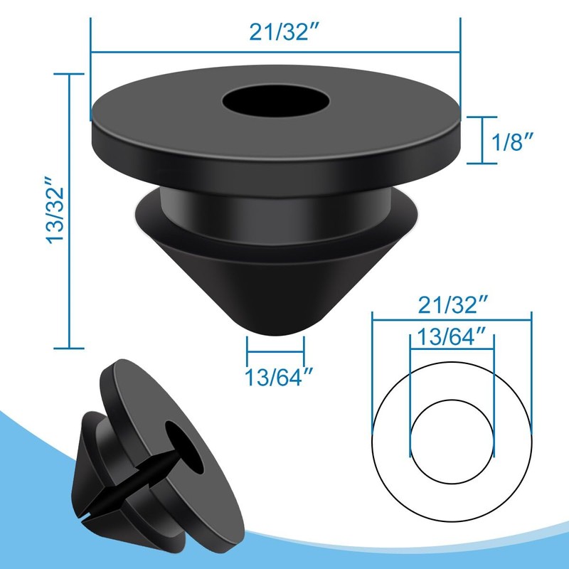 300Pack Cable Railing Rubber Grommets,Black 1/8" Cable Railing Kit Protector