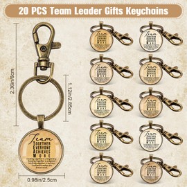 Landical 20 Pcs Employee Appreciation Gifts Thank You Gifts for Team Leader Keychain Bulk for boss gifts Staff Best Team Gifts (Bronze)