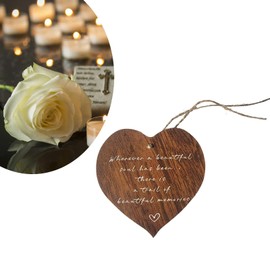 DWUENT Sympathy Gift, Bereavement Gifts Memorial Plaque, Natural Wood Keepsake with Rope Hanging, Handcrafted Knot Design, Natural Grain Texture, Thinking of You Remembrance Decor