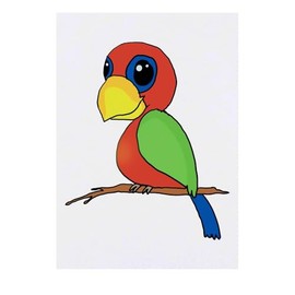 'Cute Parrot' Temporary Tattoo - Water Resistant, Skin-Safe, Non-Toxic Transfer (TO00082439)