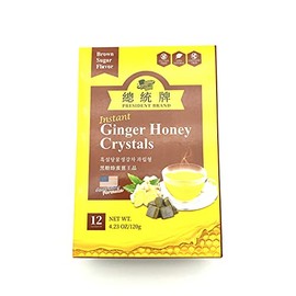 President Brand Instant Brown Sugar Ginger Honey Crystals 12 Sachet 黑糖蜂蜜 薑王晶冲剂 调理气血大姨妈 (8)