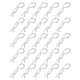 PATIKIL M2 x 40 mm Cotter Pin Assortment Kit, 30 Pcs Heavy Duty R Clips Hardware Pin Carbon Steel Spring Fasteners Hitch Pin for Trailer Locking Lawn Mowers Truck, Silver Tone