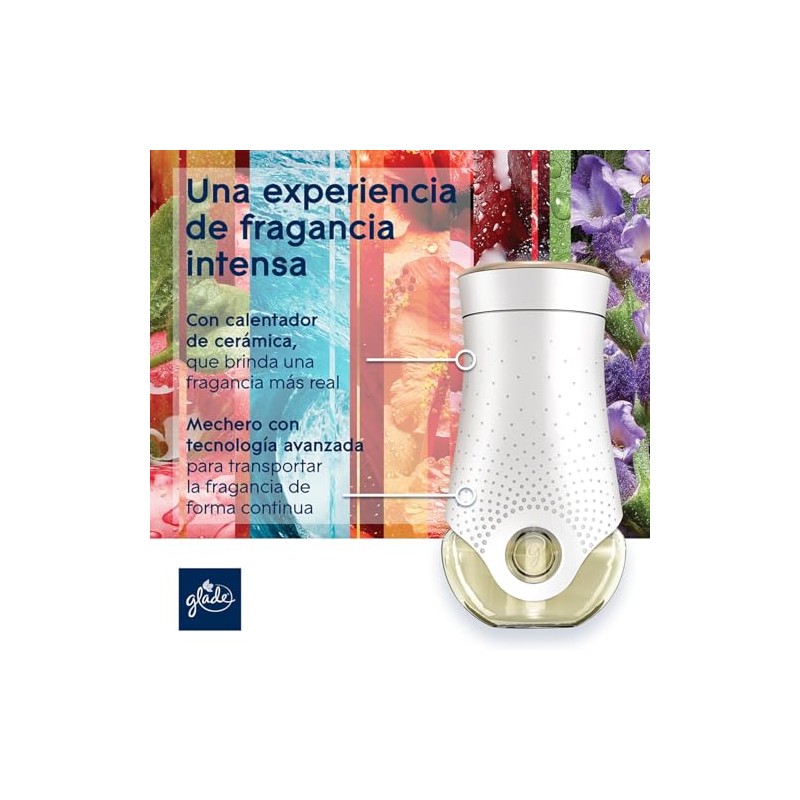 Glade Aromatizante para Hogar Eléctrico Paraíso Azul, 3 Repuestos de