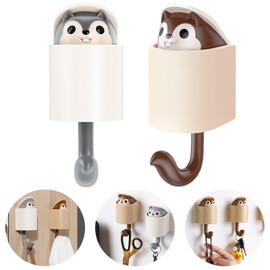 WASYPLSFOI Key Holder, Key Hook, Key Holder, Organiser, Key Rack, Key Hanger, Wall, No Drilling, Pack of 2