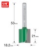 Trend CraftPro Straight Two Flute Router Cutter Bit, 1/4 Inch