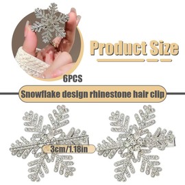 Strass-Braut-Haarspangen, 6 Stück Kristall Haarspangen, Blumen-Design, Schneeflocken-Haarnadel, Braut Haarschmuck Hochzeit, Braut Kristall Haarspangen Blumen Design, silver