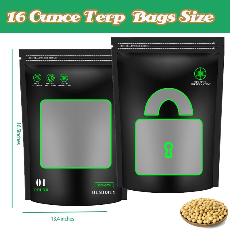 10 Pack 1 Pound Storage Terp Bags Bags,Lock & Seal
