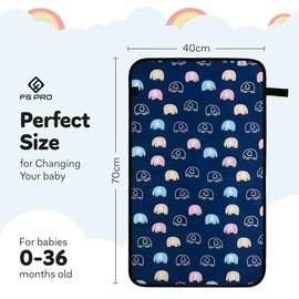 Baby Portable Nappy Changing Mat – Foldable Travel Wipe Clean Large Waterproof Change Mat Padded (Multicolor)