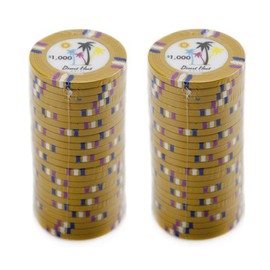 Claysmith Gaming Desert Heat Poker Chip Heavyweight 13.5-Gram Clay Composite – Pack of 50 ($1000 Yellow)