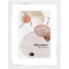 WANDStyle H490 Picture Frame White with Silver Edge DIN A4 21 x 29.7 cm Wooden Modern Style for Hanging Poster Frame Made in Germany Ideal for Certificates