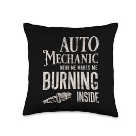 Auto Mechanic Near Me Custom Car Shops Makes Me Burning Throw Pillow, 16x16, Multicolor