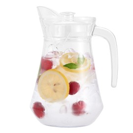YYZIIOQ 50OZ/1500ml Glass Pitcher with Lid, Thickened Glass, Water Jug and Juice and Iced Tea Pitcher,Glass Water Jug(Duck Billed)