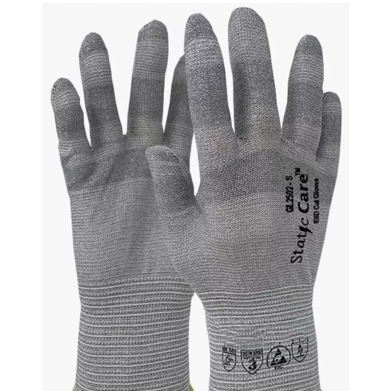 NSS ESD Gloves Lint Free PU Coated Finger Top Fit