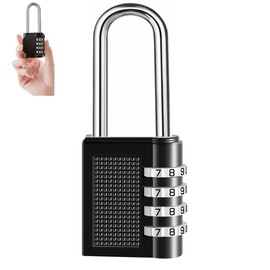 Padlocks with Code, 4 Digit Combination Padlock Ooutdoor, Weatherproof Heavy Duty Padlock with Code for Gym School Locker, Fence, Garage, Shed, Suitcase