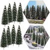 Evemodel Model Cedar Trees with Snow (4.96Inch(126mm)-10PCS) Snow Covered Pine