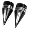 Unbranded Black Cut Spike Front Axle Nut Covers For Harley