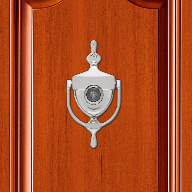 HOJLKLD Door Knocker and Viewer, 6 Inch Height Knocker, 180-Degree