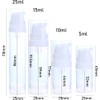 White Vacuum Lotion Bottles Plastic Empty Airless Pump Bottles Travel