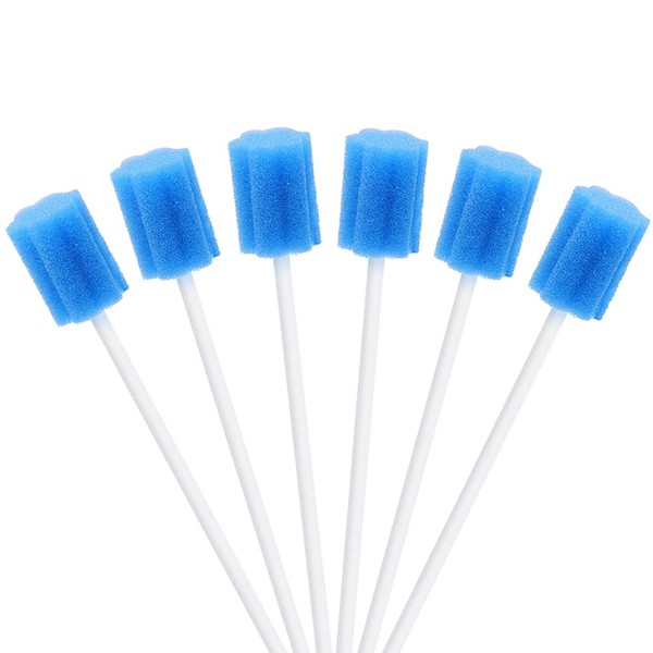 Wellgler's Disposable Oral Swabs, Sterile Sponge Mouth Swabs (250pcs, Blue)