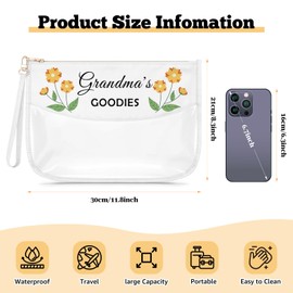 Grandma Gifts from Grandchildren Clear Makeup Bag Mothers Day Gift for Grandma Nana Gigi Cosmetic Bag Grandmother Thanksgiving Christmas Birthday Present Travel Toiletry Pouch