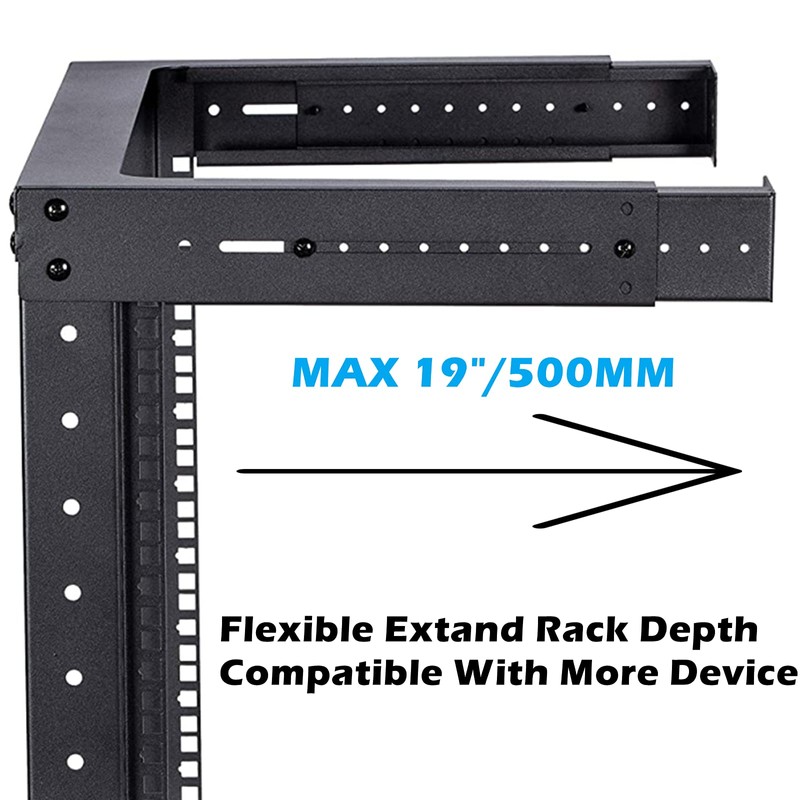 TECHTOO Wall Mount Rack 9U Adjustable Depth Open Frame 19Inch