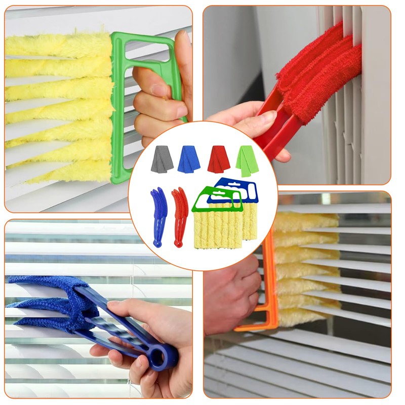 4pcs Window Venetian Blind Cleaner Duster Tool,Blind Duster for Cleaning,Microfiber