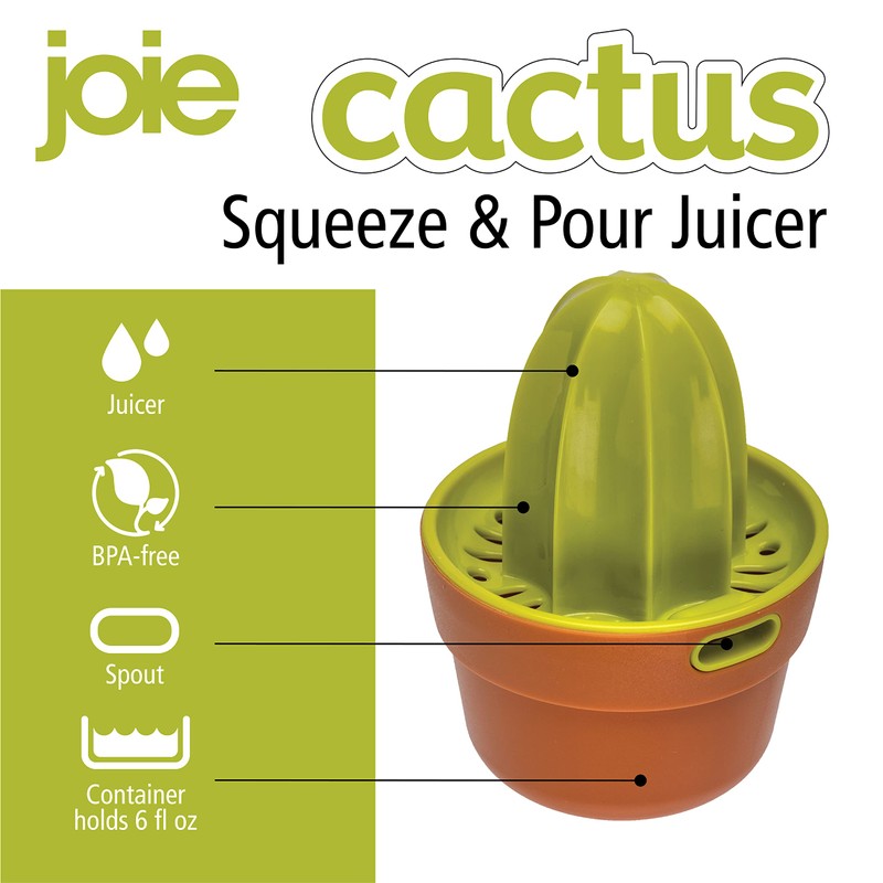 Joie Cactus Squeeze and Pour Juicer, 6oz – Easy-to-Use Citrus
