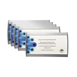 Peacock display Curved Office Business Door Sign Holder | Aluminum Wall Mount Name Plate Holder, cubicle sign holder, sturdy and beautiful 6.00" W X 4.00" H (N94x6" 5 Signs)
