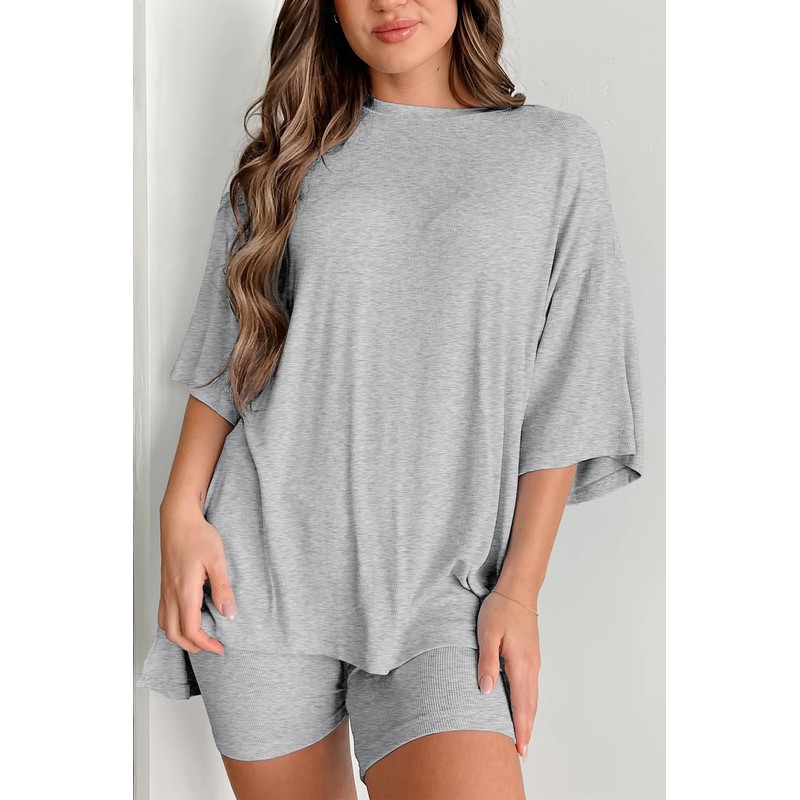 Huniam Women's 2 Piece Lounge Set 2025 Summer Outfit Short