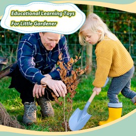 Large Kids Garden Tool Shovels Toys, 16" Long Kids Beach Sand Spades Scoop for Adults Gardening Tools Kit Travel Sandbox Toy Sturdy Durable Wood Handle Spade for Digging Sand Snow Avocado