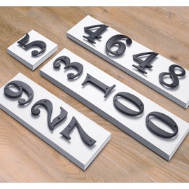 House Numbers 4, Emotionlite House Address Numbers, Black Large Modern House Numbers for Outside, Metal Mailbox Number, 5" Zinc Alloy Style