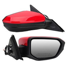 MOFOAP Passenger Side Mirror Compatible With 2016 2017 2018 2019 2020 2021 Honda Civic Coupe Sedan Hatchback,Mirror with Power Glass,Non-Heated,Manual Folding(Red)
