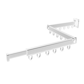NSCMQSL Clothes Drying Rack, Wall Mounted Clothes Hanger Rack Collapsible(Tri-Fold), Space Saver Clothes Rack for Laundry Balcony Mudroom Bedroom,White