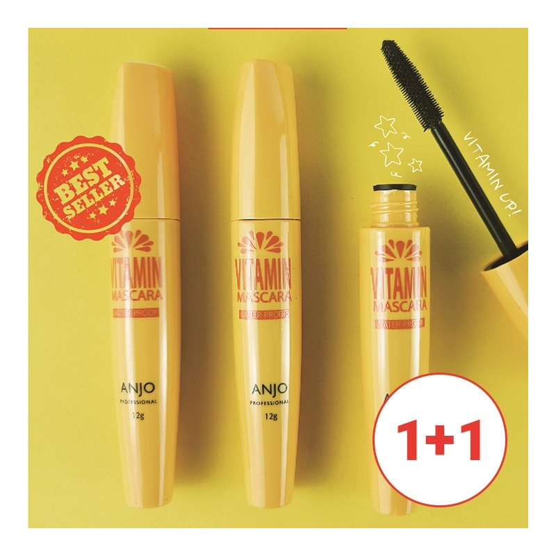 [2 pieces] Eyelash extension effect vitamin mascara eyelash volume waterproof