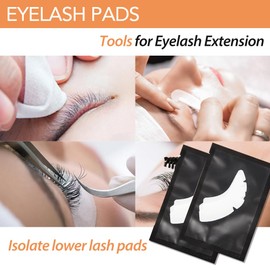 Lunamoon Augenpads für Wimpernverlängerung Wimpern Pads Augenpads Wimpernverlängerung Pad Eyelash Pads Augen Gel Pads Wimpernlifting Pad Wimpern Färben Pad Lash Extension Pads 50 Paar (Angel Black)