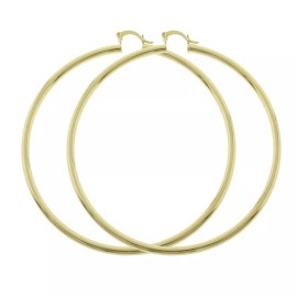 SPARKLE XOXO Trendy Extra Extra Large Real 14k Gold Layered  Round Hoop Earrings (100mm*3mm)