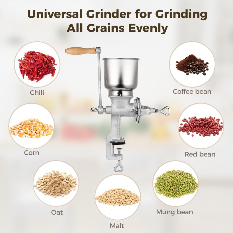 High Hopper Corn Grinder,Cast Iron Grain Grinder Manual Coffee Grinder,Mill-Heavy