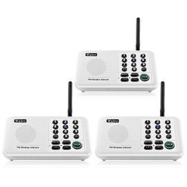 Wuloo Intercoms Wireless for Home 5280 Feet Range 10 Channel 3 Code, Wireless Intercom System for Home House Business Office, Room to Room Intercom, Home Communication System (3 Packs, White)