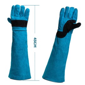 Vueinrg Bite Resistant Gloves for Handling Animals, 45 cm, Anti-Bite Work Gloves for Welding, Gardening, Animal Gloves for Dogs, Cats, Bird, Snake, Reptiles (Green)