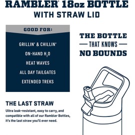 YETI Rambler, Stainless Steel Vacuum Insulated C Straw Bottle with Straw Cap, Tropical Pink, 18oz (532ml)