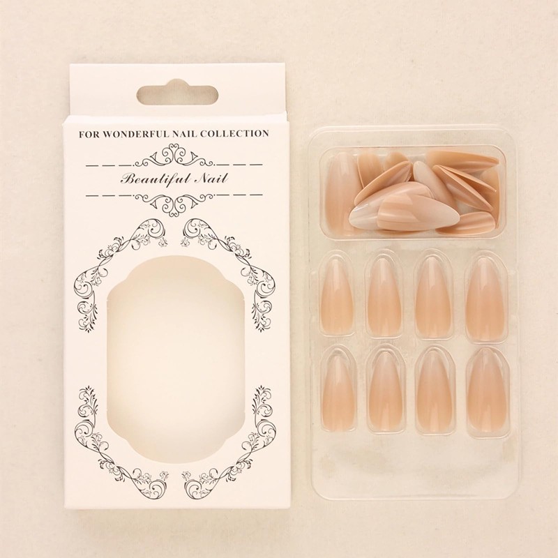 Nail Tip, Long, 24 Pieces, Nail Tip, False Nails, Skin