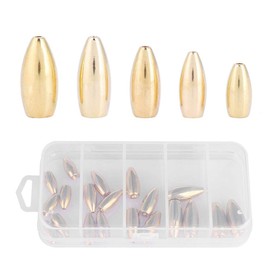 20Pcs Fishing Sinkers, Copper Brass Sinker Weights Casting Sinker Kit Fishing Tackle Accessory with Box Bait